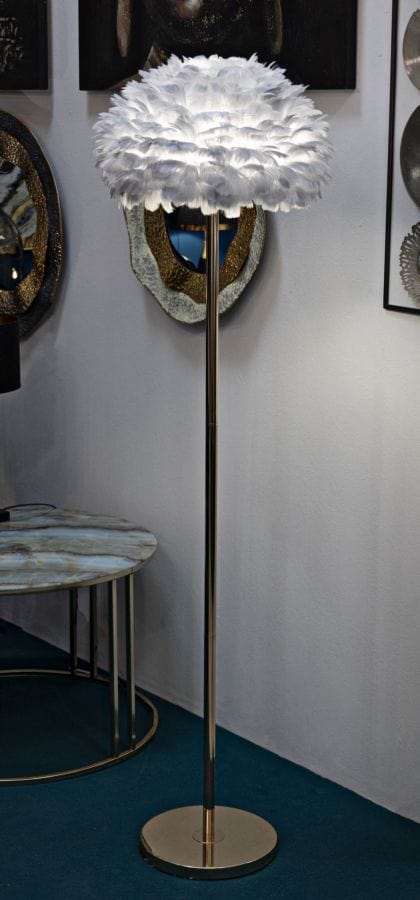 Mauro Ferretti FLOOR LAMP FEATHERS SLIM GREY CM Ø 43X170