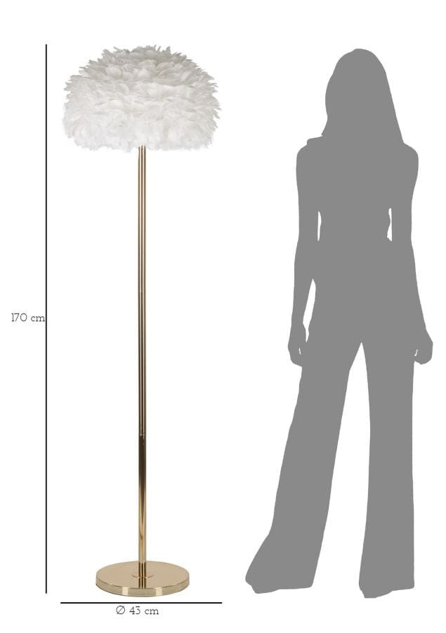 Mauro Ferretti FLOOR LAMP FEATHERS SLIM WHITE CM Ø 43X170