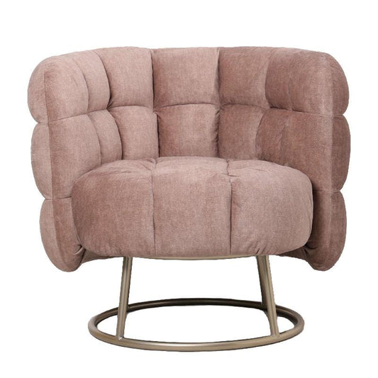 PTMD Fluffy Pink fauteuil vogue 3 antilope gouden onderstel