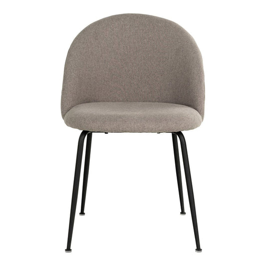 House Nordic ApS Geneve Dining Chair - Eetkamerstoel, steen met zwarte poten, HN1231 - set van 2