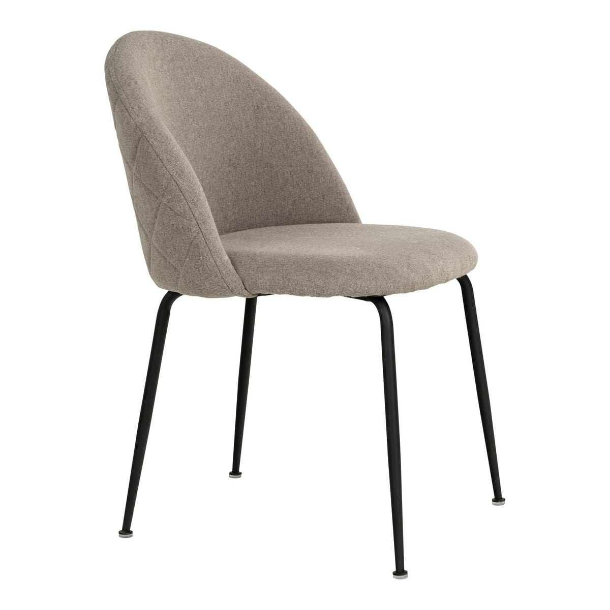 House Nordic ApS Geneve Dining Chair - Eetkamerstoel, steen met zwarte poten, HN1231 - set van 2