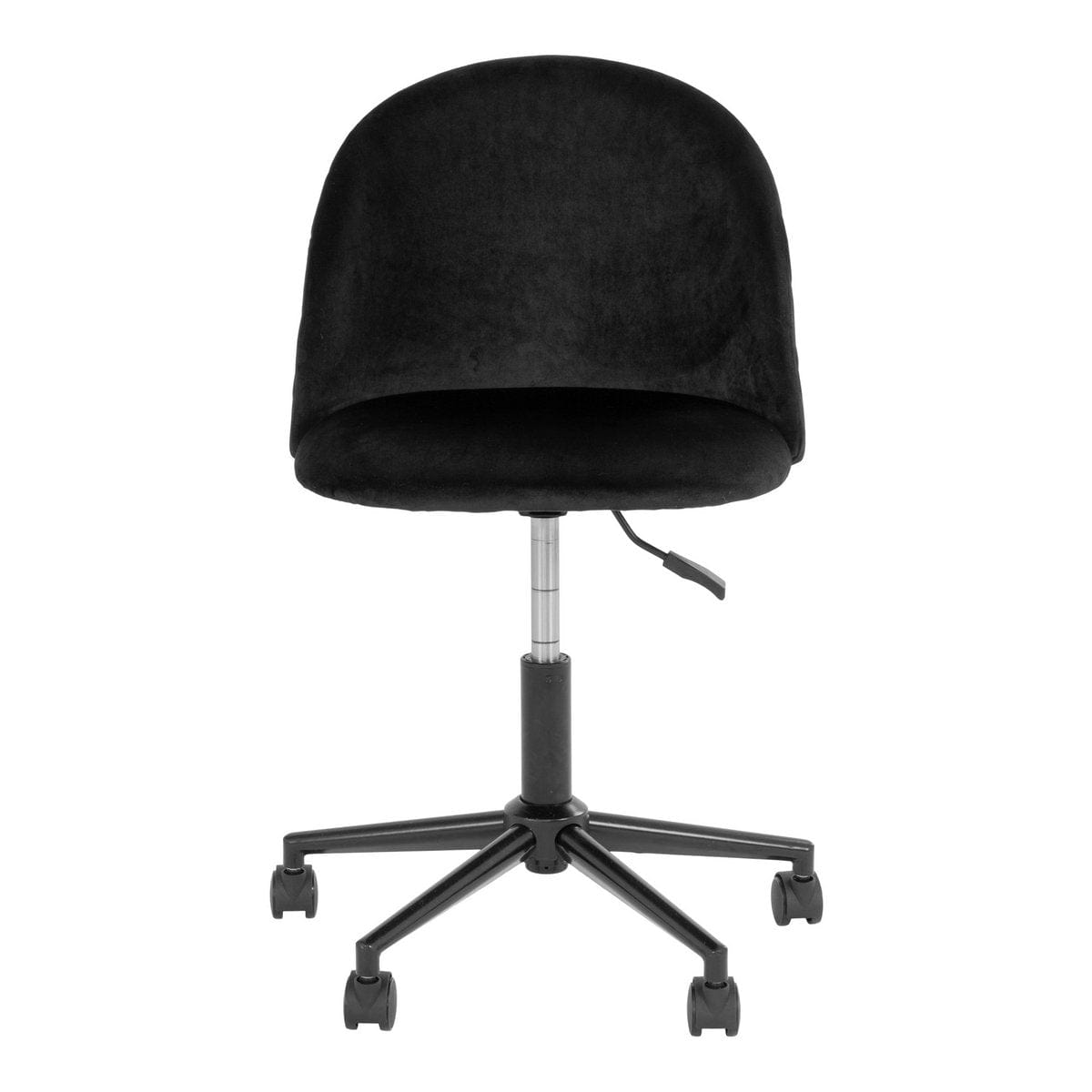 House Nordic ApS Geneve Office Chair - Bureaustoel in fluweel, zwart met zwarte poten, HN1207