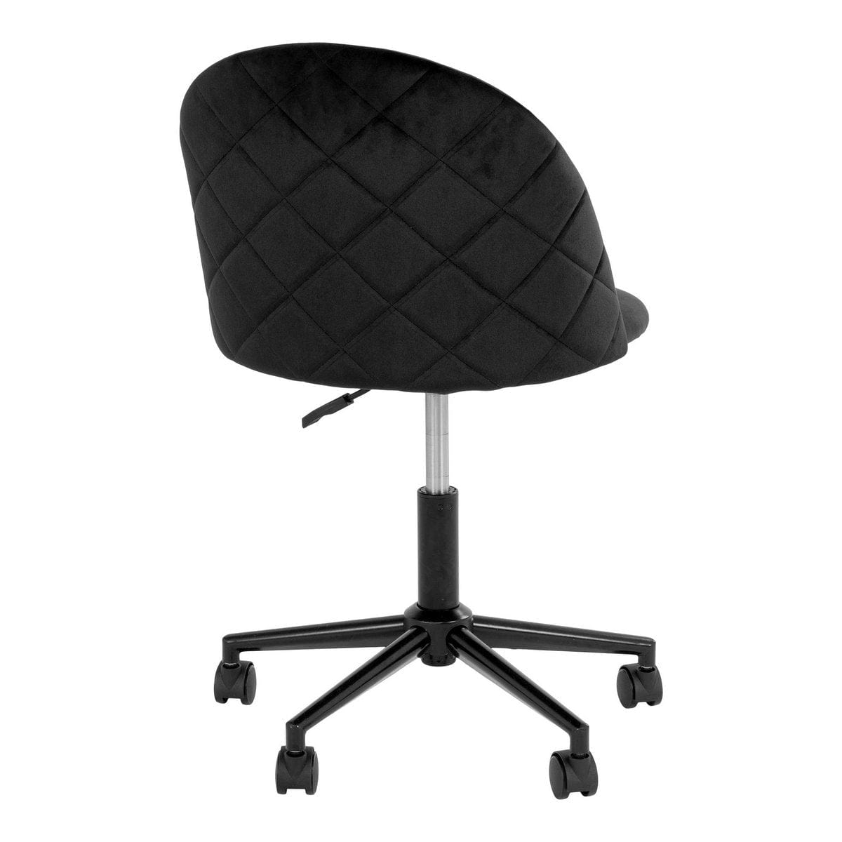 House Nordic ApS Geneve Office Chair - Bureaustoel in fluweel, zwart met zwarte poten, HN1207