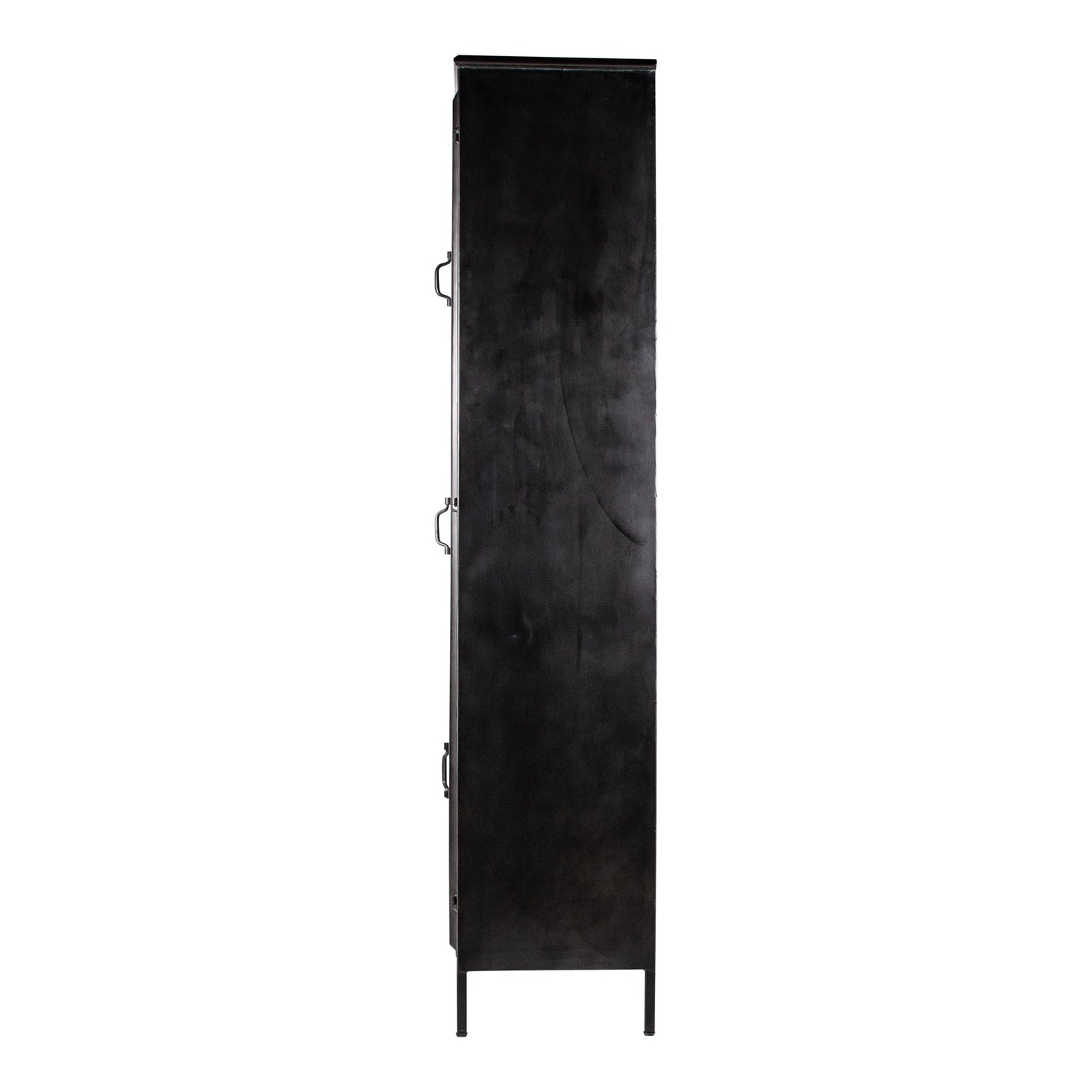 PTMD Gijs Black metal cabinet glass doors