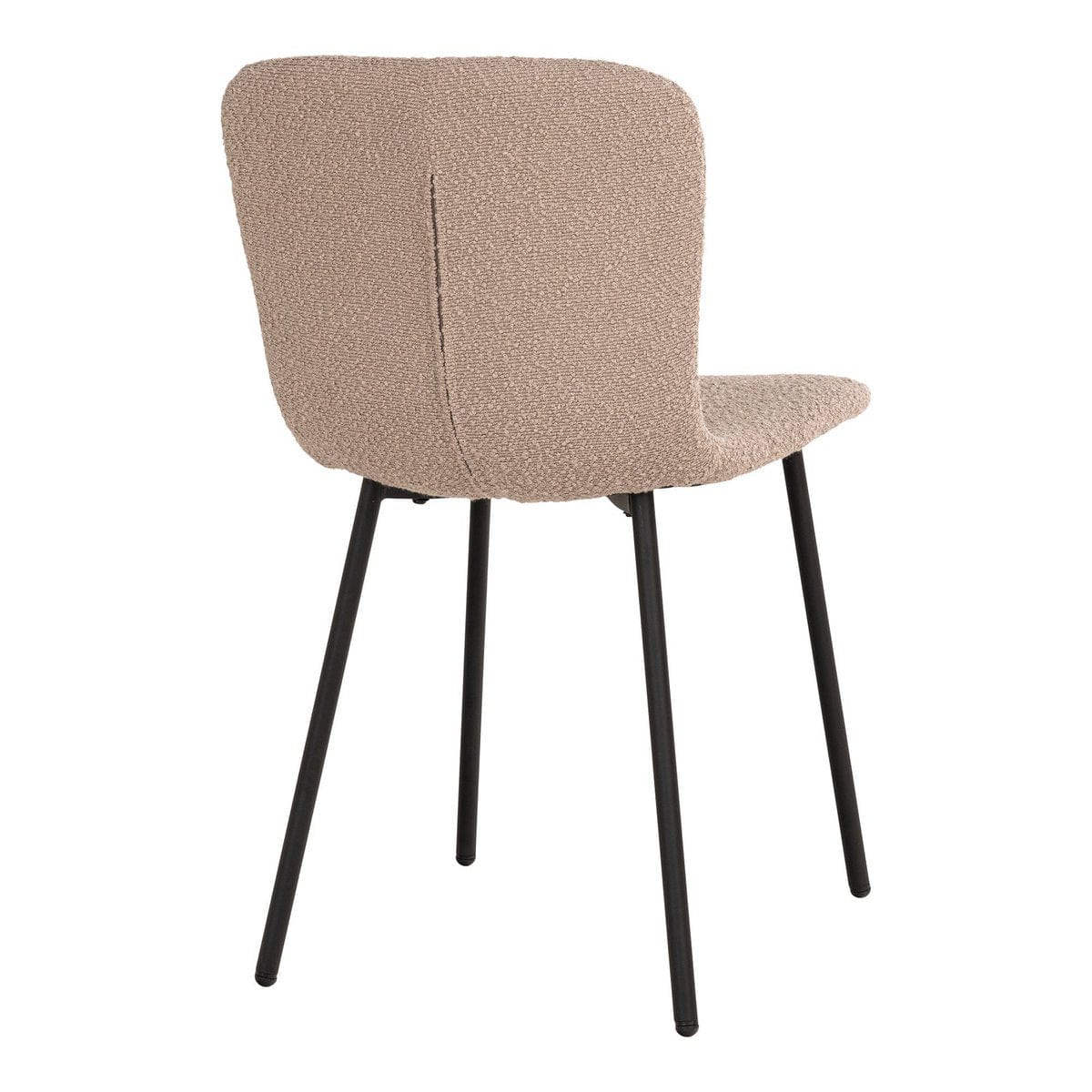 House Nordic ApS Halden Dining Chair - Eetkamerstoel in bouclé, beige met zwarte poten, HN1233 - set van 2