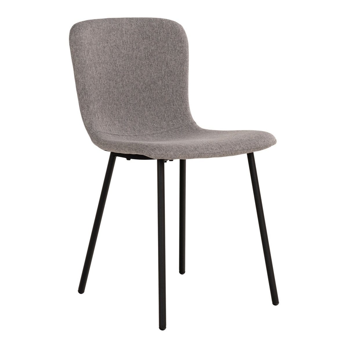 House Nordic ApS Halden Dining Chair - Eetkamerstoel, lichtgrijs met zwarte poten - set van 2