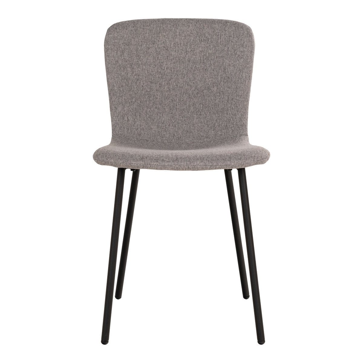 House Nordic ApS Halden Dining Chair - Eetkamerstoel, lichtgrijs met zwarte poten - set van 2