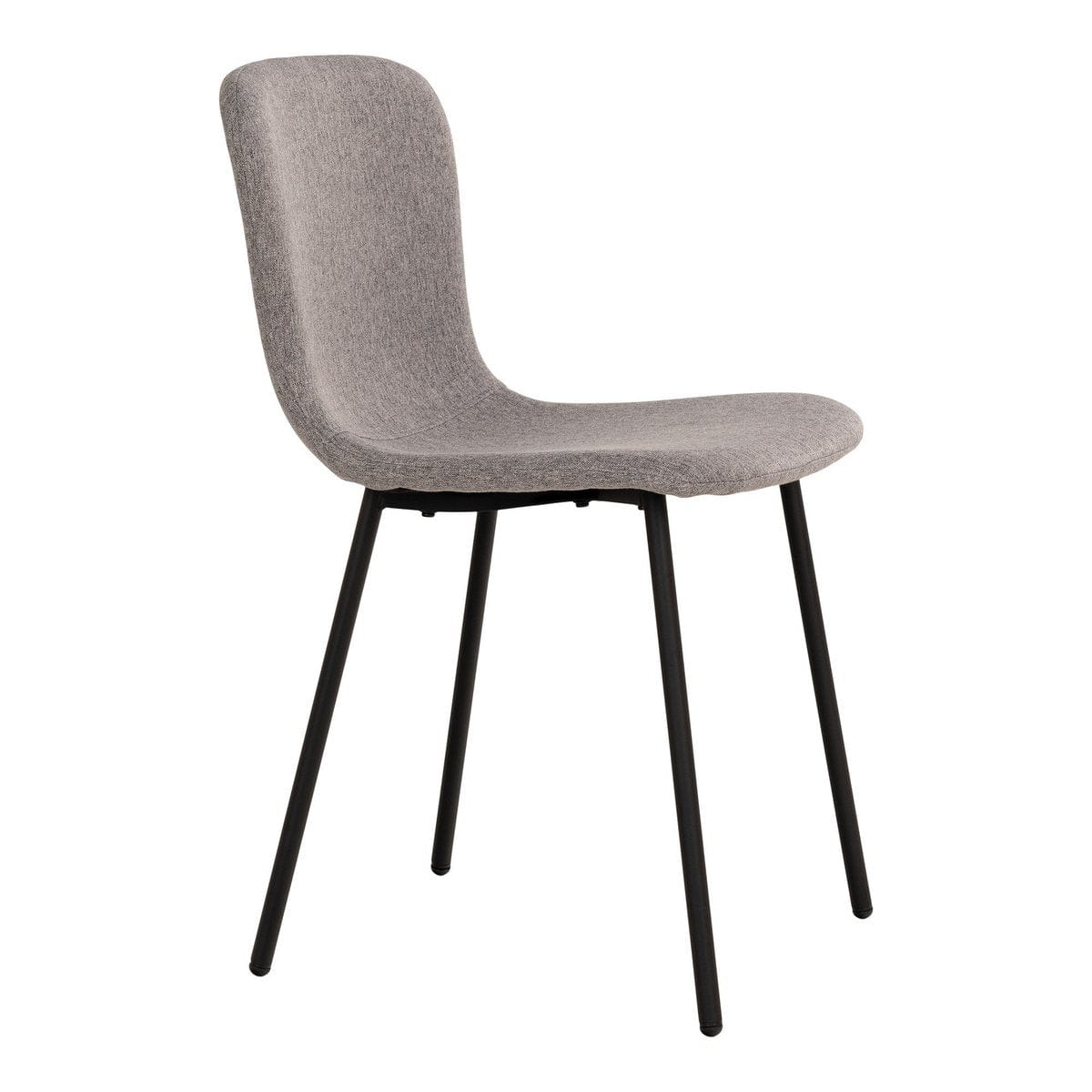 House Nordic ApS Halden Dining Chair - Eetkamerstoel, lichtgrijs met zwarte poten - set van 2