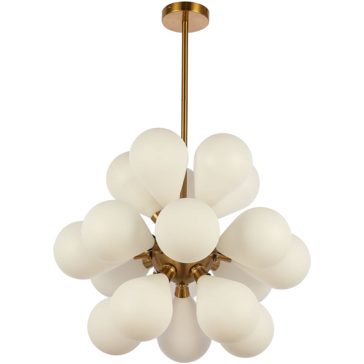 Luxury Living B.V. Hanglamp Ellen Gold Frosted White Glass.