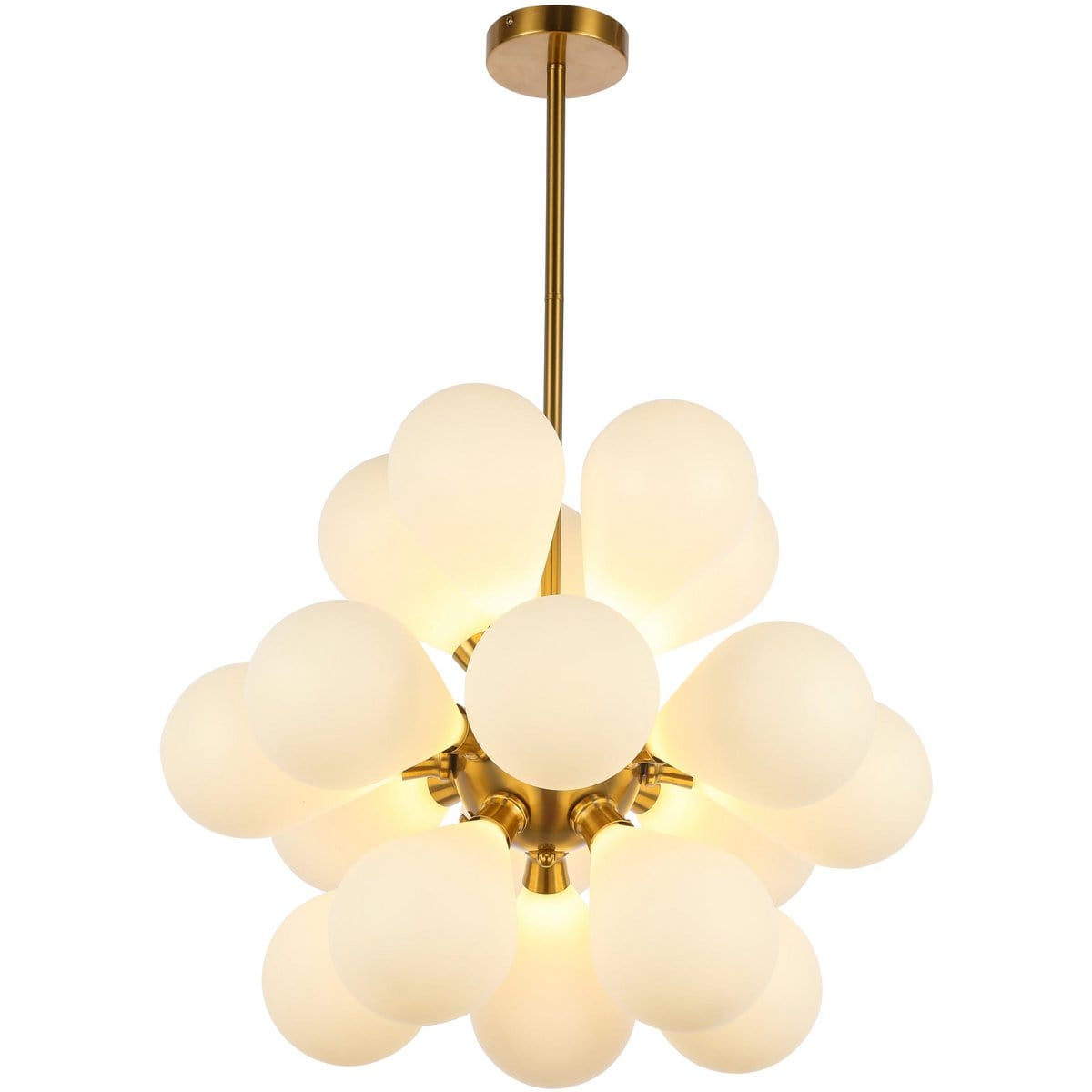 Luxury Living B.V. Hanglamp Ellen Gold Frosted White Glass.