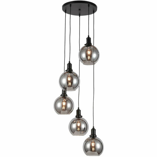 Luxury Living B.V. Hanglamp Smoke Glas 5-Licht Rond