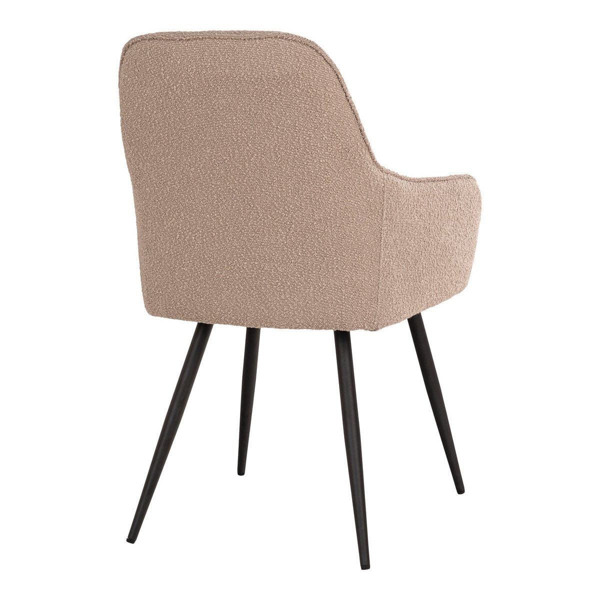 House Nordic ApS Harbo Dining Chair - Eetkamerstoel in bouclé, beige met zwarte poten, HN1233 - Set van 2