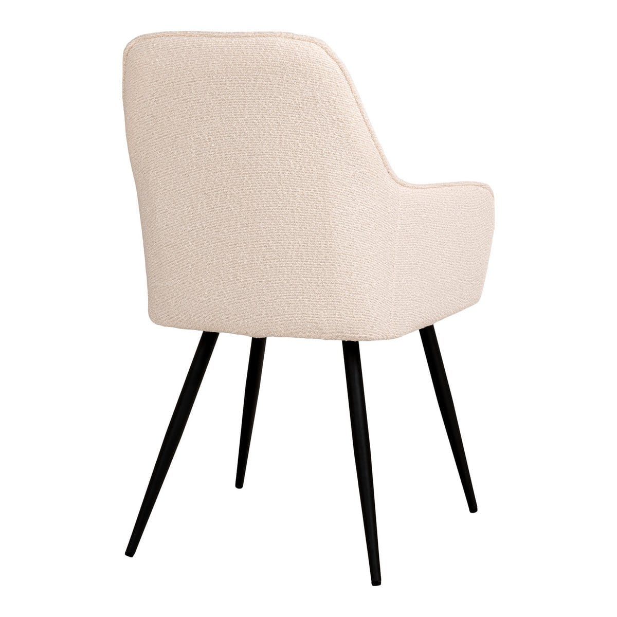 House Nordic ApS Harbo Dining Chair - Eetkamerstoel in bouclé, wit met zwarte poten, HN1232