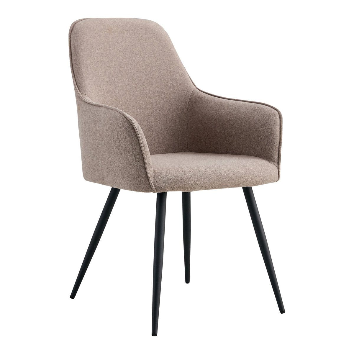 House Nordic ApS Harbo Dining Chair - Eetkamerstoel, steen met zwarte poten, HN1231 - Set van 2