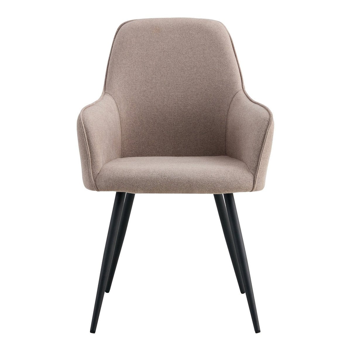 House Nordic ApS Harbo Dining Chair - Eetkamerstoel, steen met zwarte poten, HN1231 - Set van 2