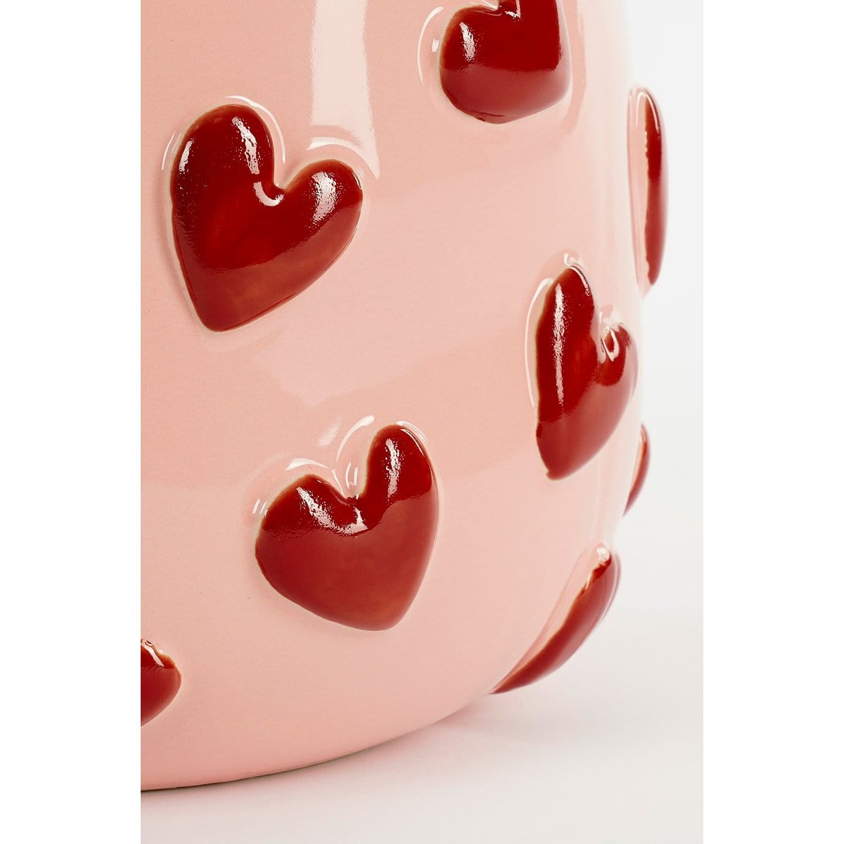 Mica Decorations Hearts Vaas - H28 x Ø29 cm - Keramiek - Roze, Rood