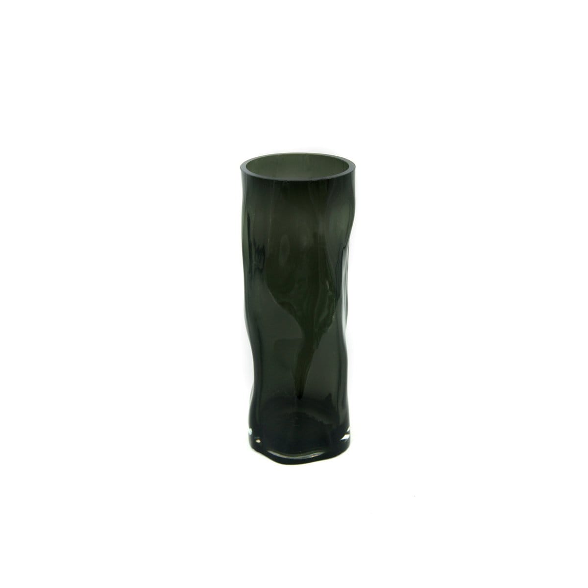 Element Accessories Hoge cilindrische vaas van 9 mm dik glas, onregelmatige vorm, zoals zwart hout. ABU40GR