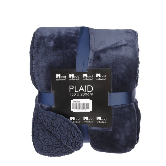 In The Mood In the Mood Mardy Fleece Plaid - L200 x B150 cm - Polyester - Donkerblauw