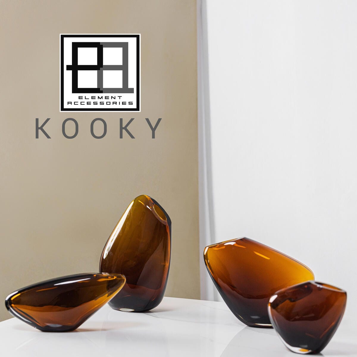 Element Accessories Innovatieve designvaas, kiezelachtige organische vorm, KOOKY21AM