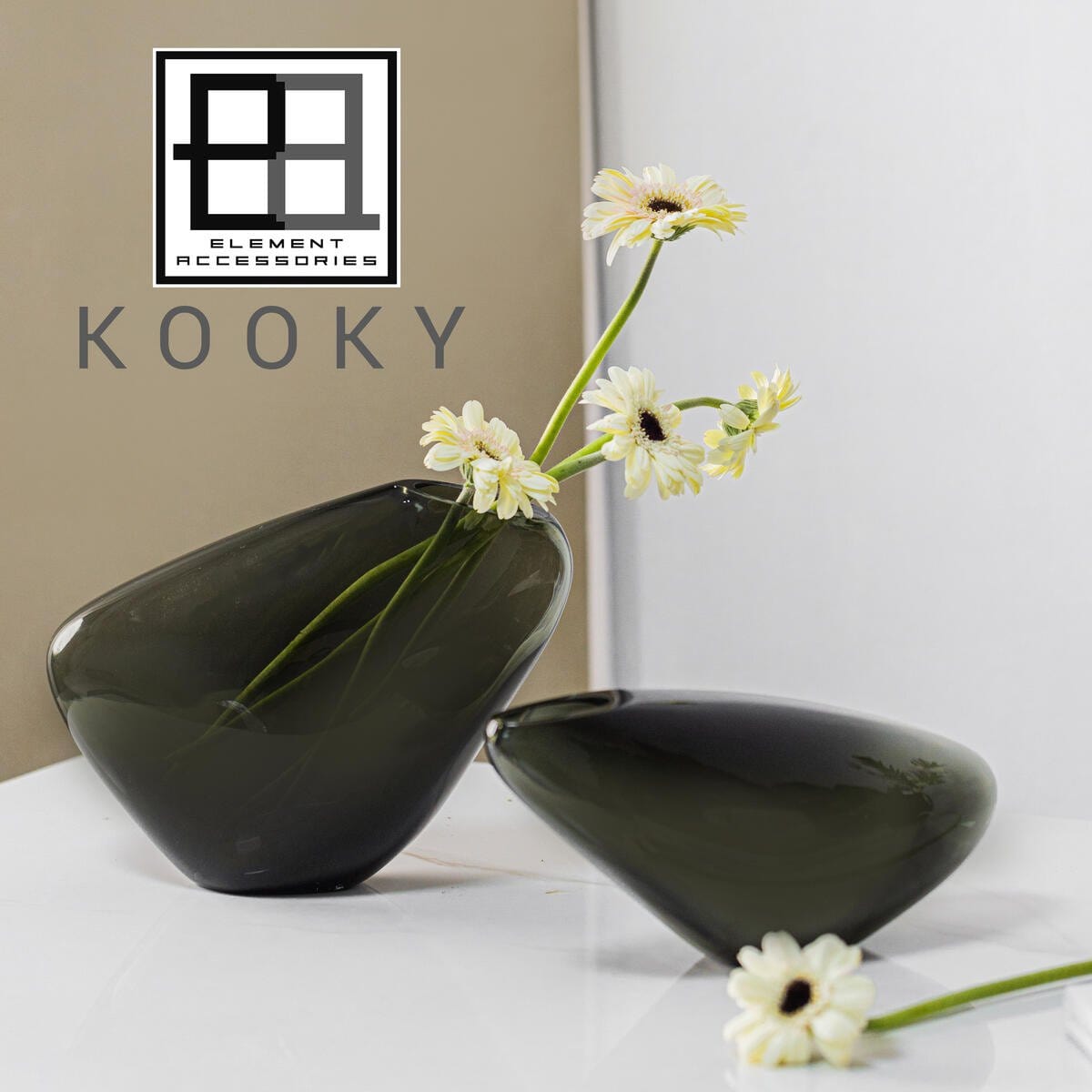 Element Accessories Innovatieve designvaas, kiezelachtige organische vorm, KOOKY21GR