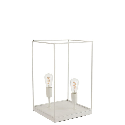 J-Line J-Line 2 Lampen Rechthoekige Frame tafellamp - metaal - wit - L