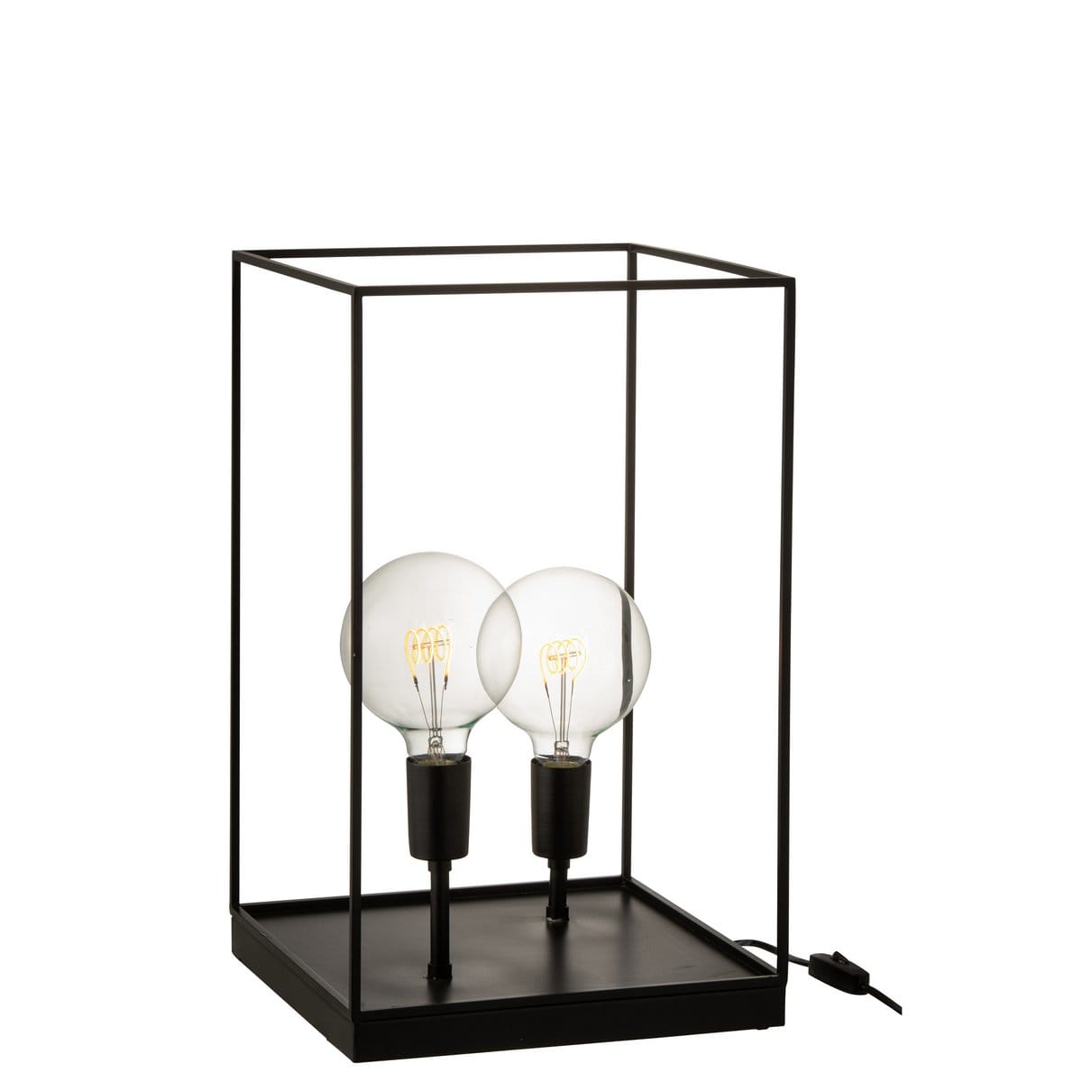 J-Line J-Line 2 Lampen Rechthoekige Frame tafellamp - metaal - zwart - L