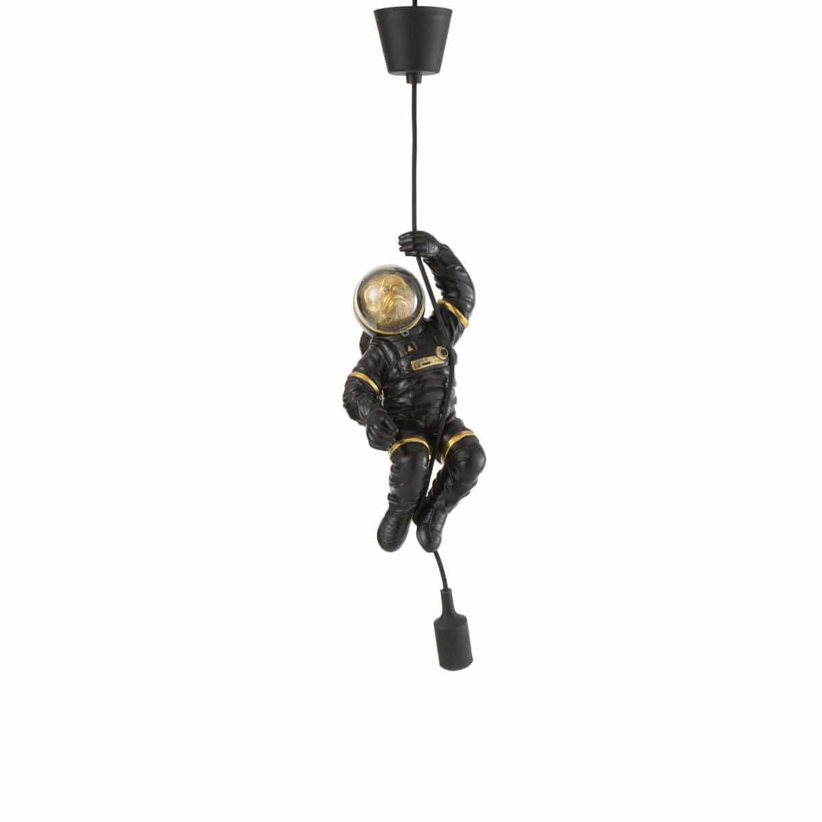 J-Line J-Line Astronaut hanglamp - polyester - zwart/ goud