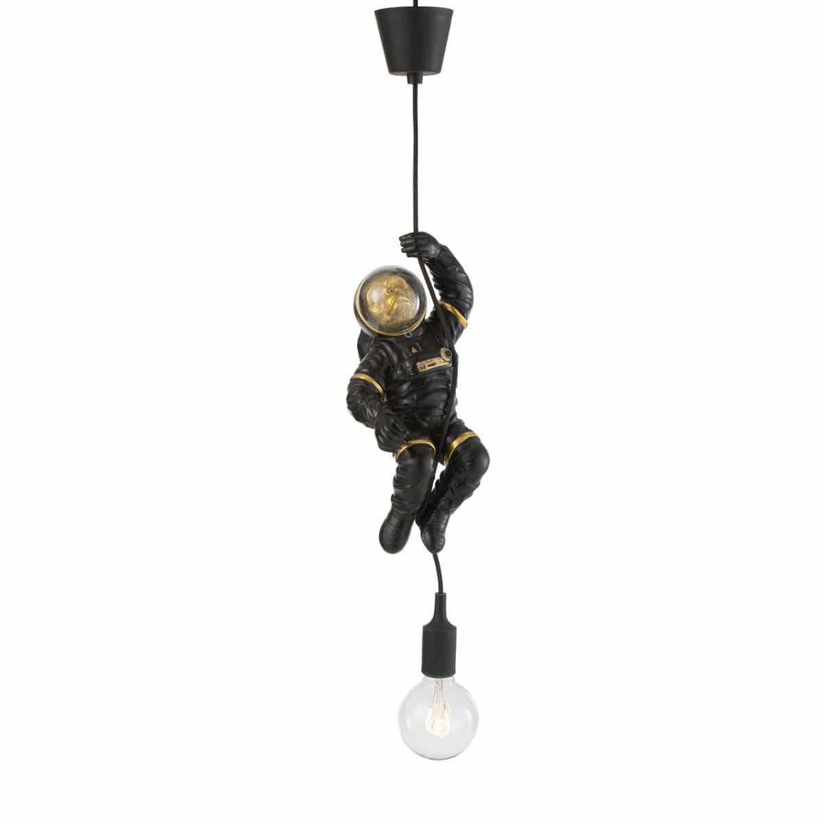 J-Line J-Line Astronaut hanglamp - polyester - zwart/ goud