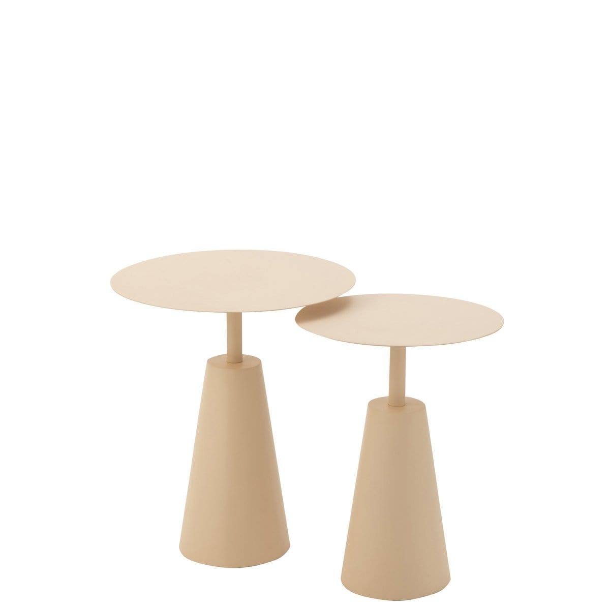 J-Line J-Line bijzettafel Rond - ijzer - beige - set van 2