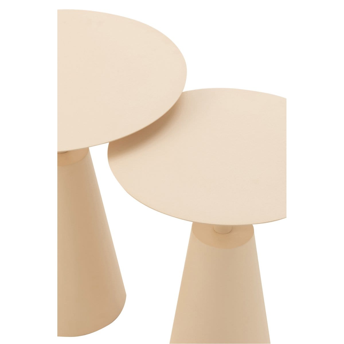 J-Line J-Line bijzettafel Rond - ijzer - beige - set van 2