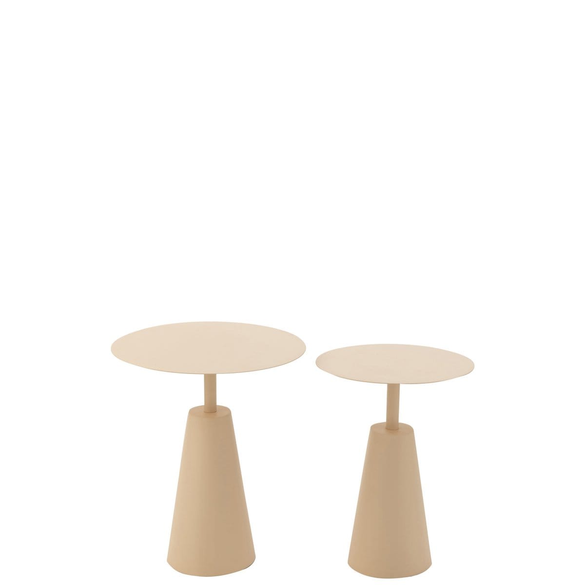 J-Line J-Line bijzettafel Rond - ijzer - beige - set van 2