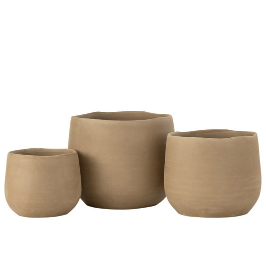 J-Line J-Line bloempot Effen - keramiek - beige - large