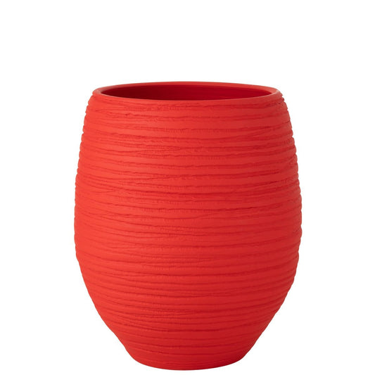 J-Line J-Line Bloempot Fiesta Keramiek Rood Large