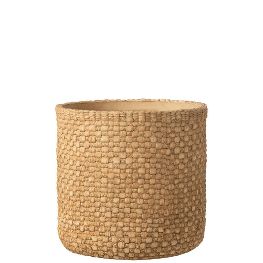 J-Line J-Line Bloempot Gewoven - cement - beige - Ø 27 cm