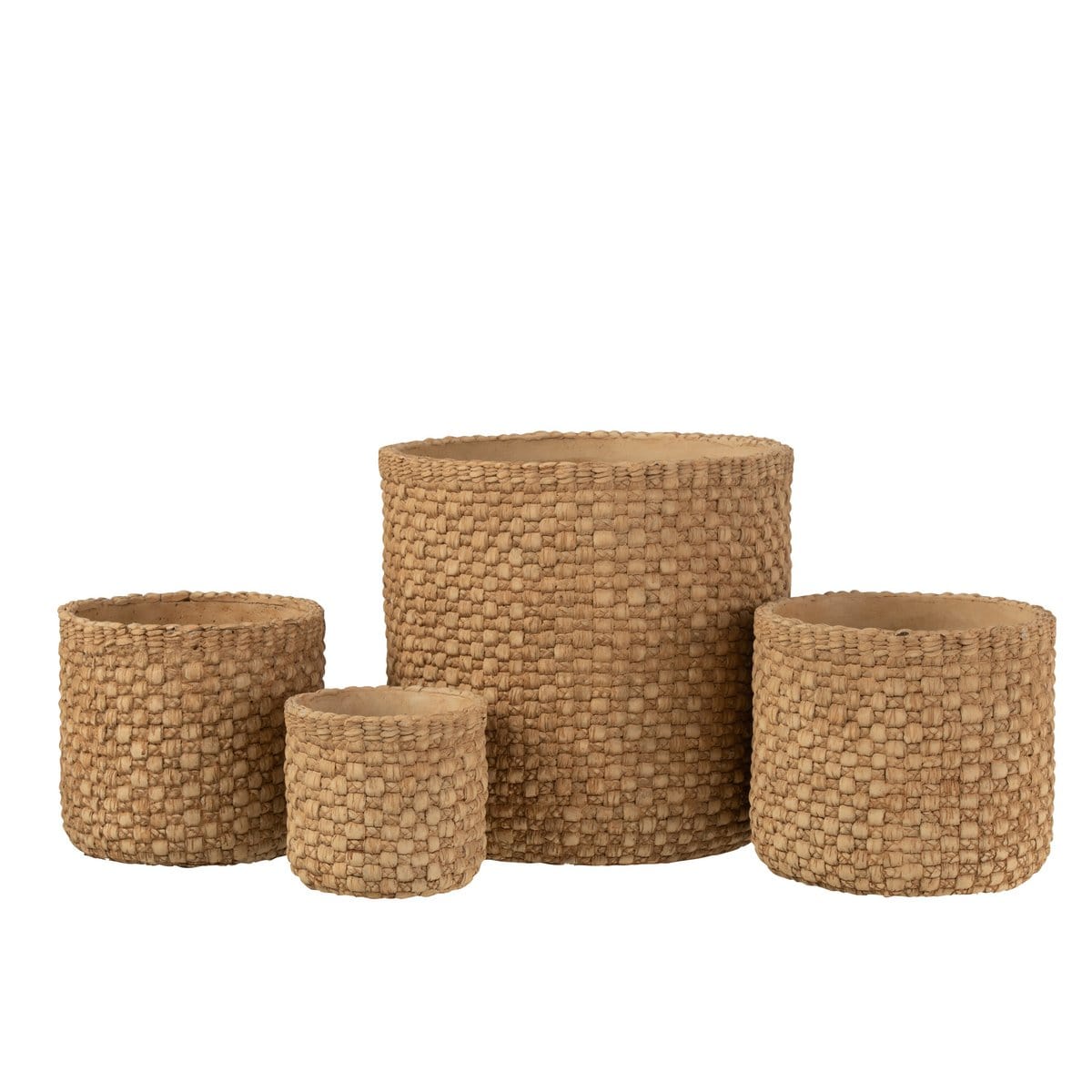 J-Line J-Line Bloempot Gewoven - cement - beige - Ø 27 cm