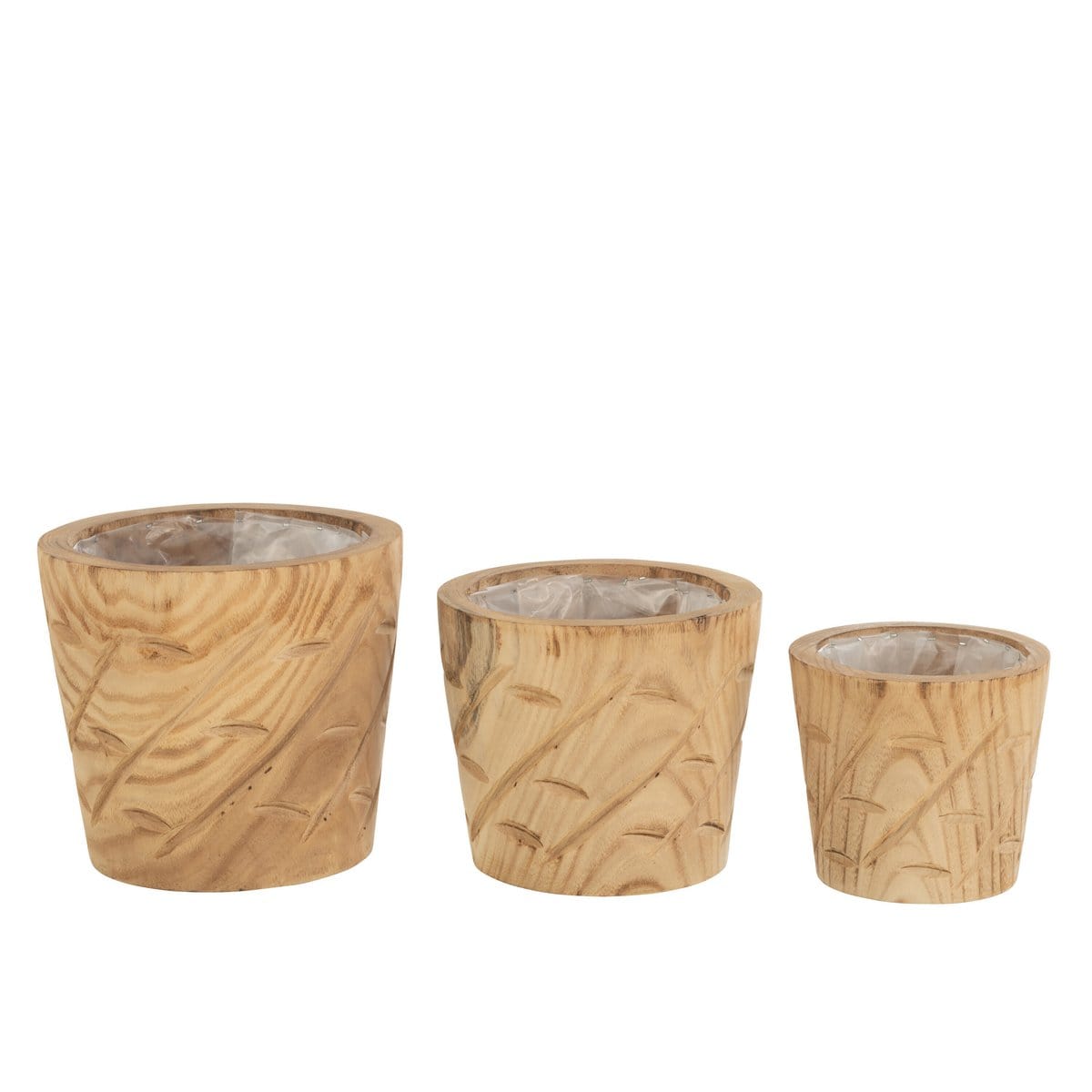 J-Line J-Line bloempot Gleuven - hout - natirel - large - Ø 22.00 cm