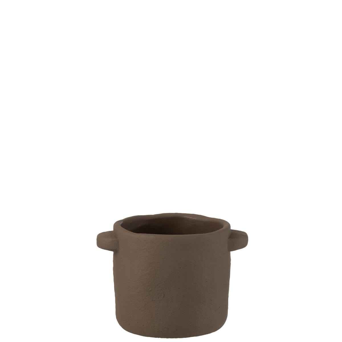 J-Line J-Line Bloempot Gustave - cement - donker bruin - Ø 14.5 cm - 2 stuks