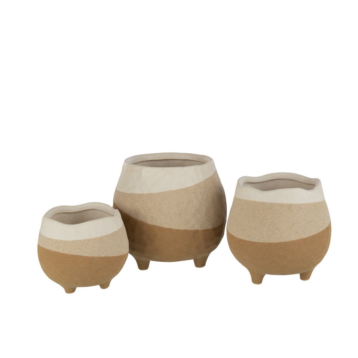 J-Line J-Line bloempot Op Voet - keramiek - beige/lichtbruin - large