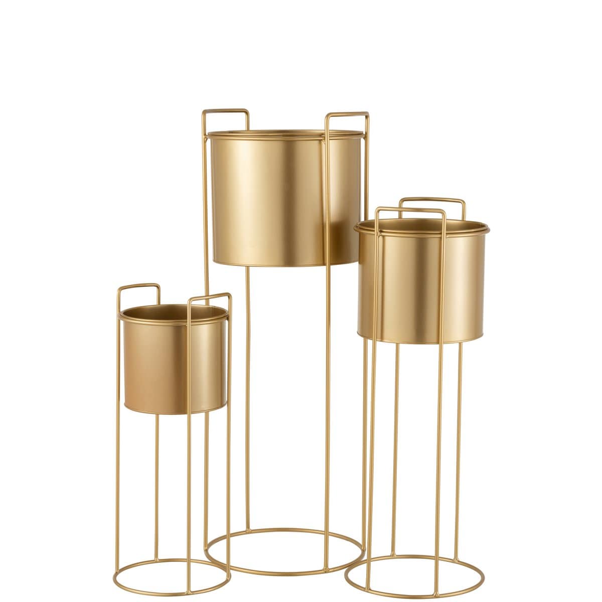 J-Line J-Line bloempot Op Voet - metaal - goud - Ø 28.00 cm - 3 stuks