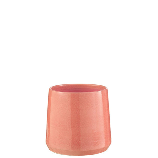 J-Line J-Line bloempot Rond - keramiek - roze - medium - 2 stuks