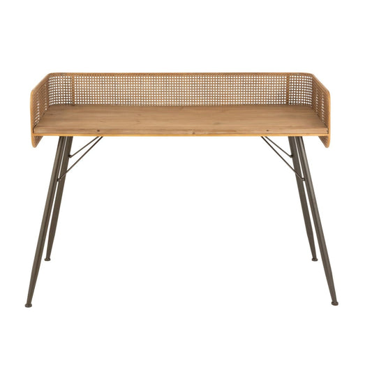 J-Line J-Line Bureau Hout/Metaal Naturel/Zwart