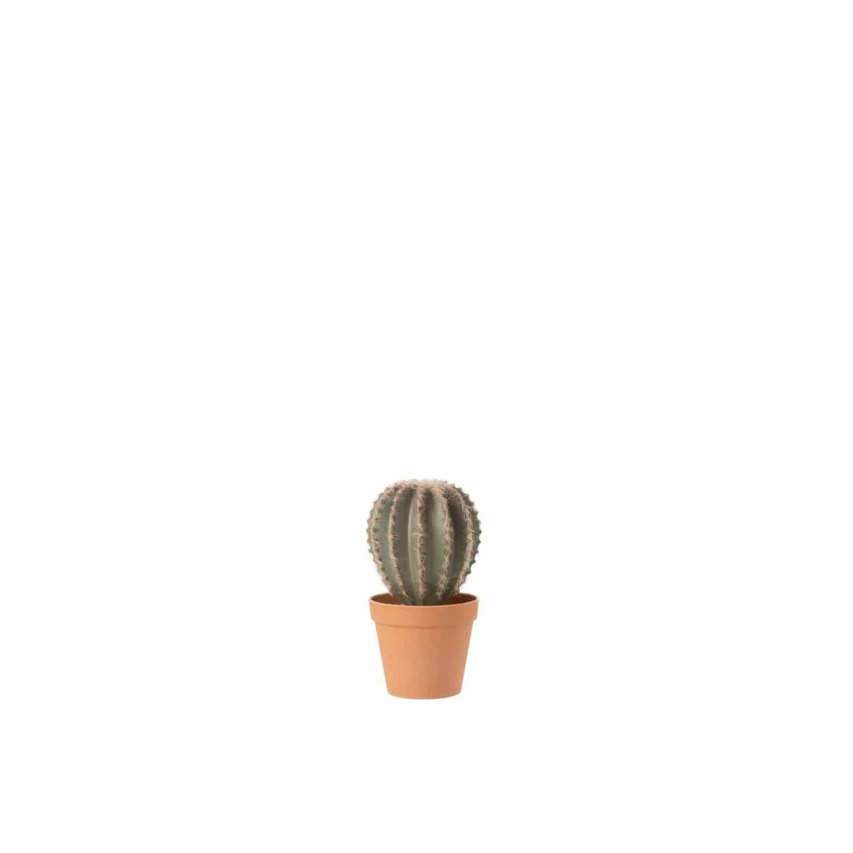 J-Line J-Line Cactus Bolvormig+Pot Kunststof Groen/Terracotta Large