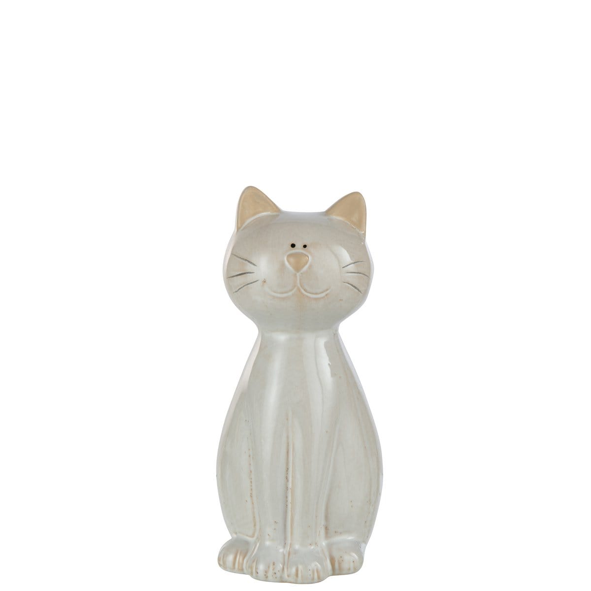 J-Line J-Line decoratie Kat Zittend - porselein -  beige - large