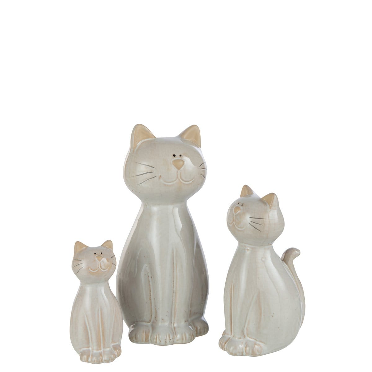 J-Line J-Line decoratie Kat Zittend - porselein -  beige - large