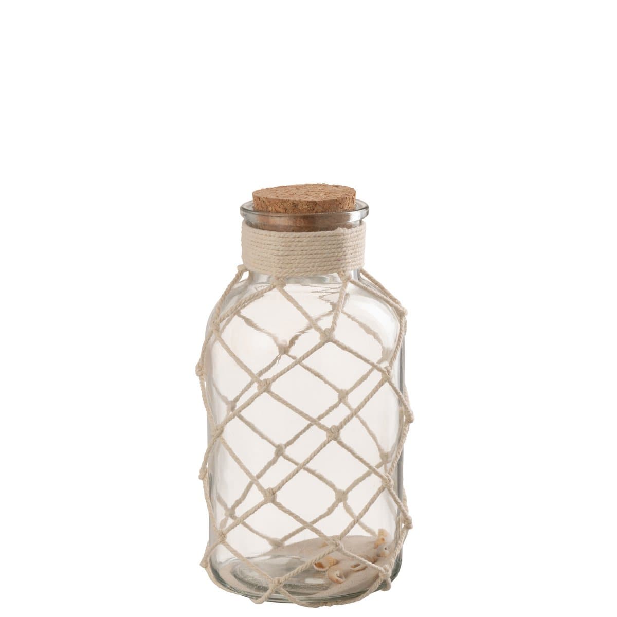 J-Line J-Line decoratie Vaas Sand Schelpen - glas - transparant - large