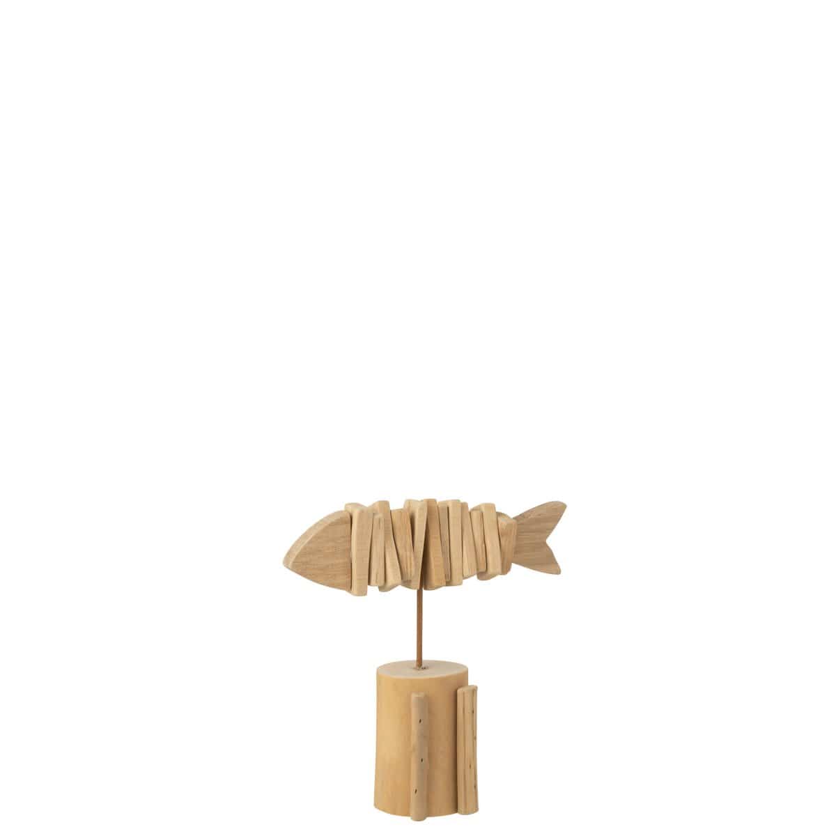 J-Line J-Line decoratie Vis Skelet Op Voet - hout - naturel - small