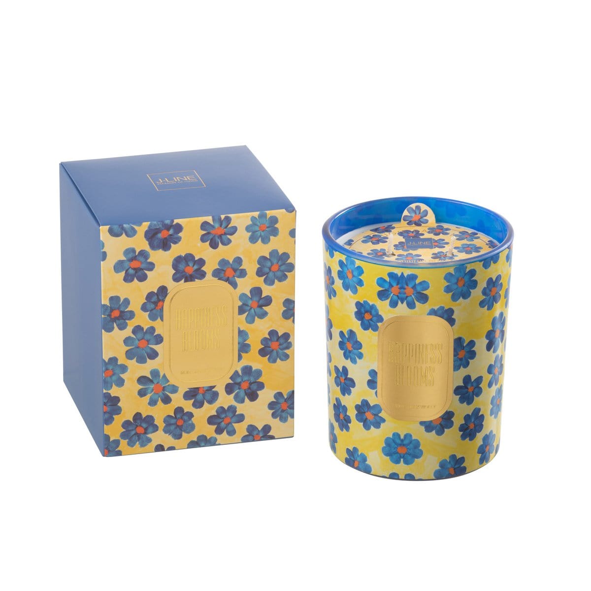 J-Line J-Line Geurkaars Bloemen Blauw/Geel Large - 70 Uren