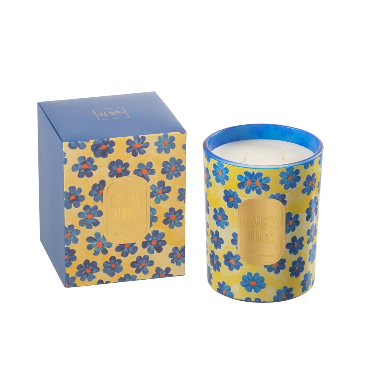 J-Line J-Line Geurkaars Bloemen Blauw/Geel Large - 70 Uren