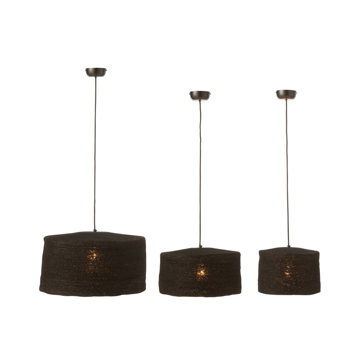 J-Line J-Line Hangende lamp Moonj - gras - zwart - 3 stuks