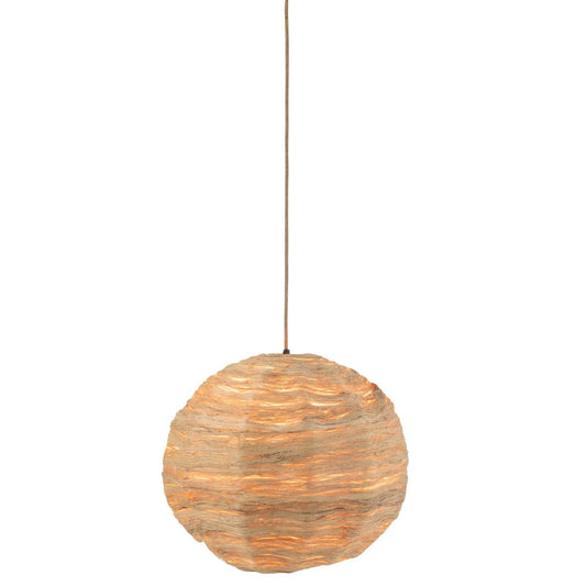 J-Line J-Line hanglamp Bol Bananenbladeren - jute - naturel - large